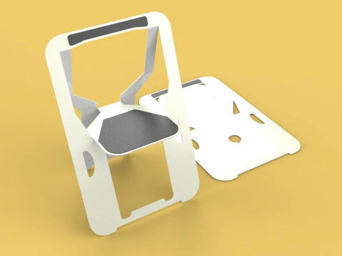 CADEIRA PLANA DOBR&Aacute;VEL DE MADEIRA SECRETA ASSENTO DOBR&Aacute;VEL MESA DE BANCO DOBR&Aacute;VEL Modelo 3D