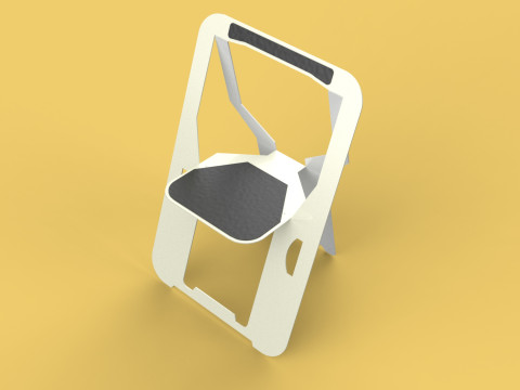 PLYWOOD FOLDABLE FLAT CHAIR SECRET FOLDING SEAT FOLD STOOL TABLE Modelo 3D