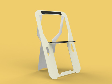 PLYWOOD FOLDABLE FLAT CHAIR SECRET FOLDING SEAT FOLD STOOL TABLE Modelo 3D