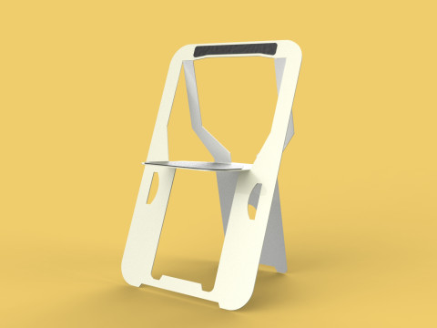 PLYWOOD FOLDABLE FLAT CHAIR SECRET FOLDING SEAT FOLD STOOL TABLE Modelo 3D