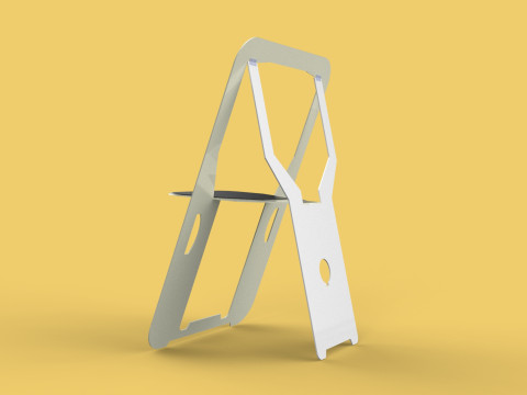 PLYWOOD FOLDABLE FLAT CHAIR SECRET FOLDING SEAT FOLD STOOL TABLE Modelo 3D