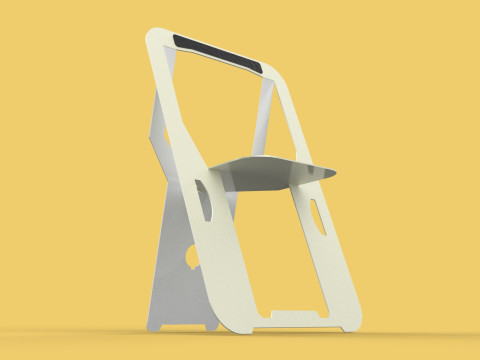 PLYWOOD FOLDABLE FLAT CHAIR SECRET FOLDING SEAT FOLD STOOL TABLE Modelo 3D