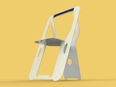 PLYWOOD FOLDABLE FLAT CHAIR SECRET FOLDING SEAT FOLD STOOL TABLE Modelo 3D