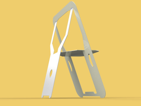 PLYWOOD FOLDABLE FLAT CHAIR SECRET FOLDING SEAT FOLD STOOL TABLE Modelo 3D