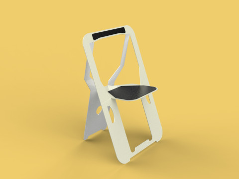 PLYWOOD FOLDABLE FLAT CHAIR SECRET FOLDING SEAT FOLD STOOL TABLE Modelo 3D