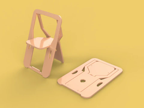 折りたたみフラットチェア シークレット折りたたみシート 折りたたみスツール フリップテーブル 3Dモデル