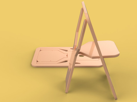 FOLDABLE FLAT CHAIR SECRET FOLDING SEAT FOLD STOOL FLIP TABLE 3D Model