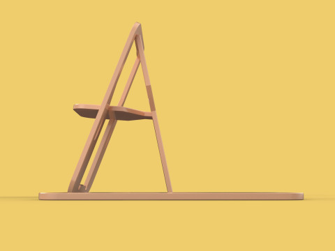 FOLDABLE FLAT CHAIR SECRET FOLDING SEAT FOLD STOOL FLIP TABLE 3D Model