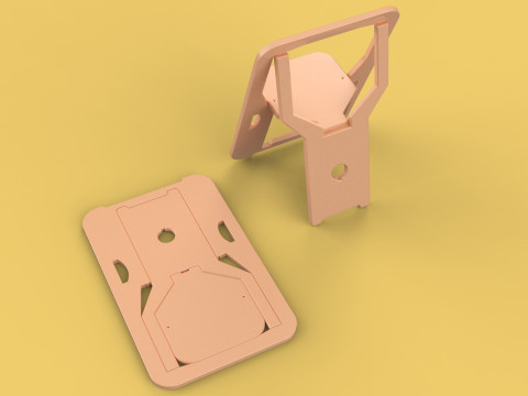 FOLDABLE FLAT CHAIR SECRET FOLDING SEAT FOLD STOOL FLIP TABLE 3D Model
