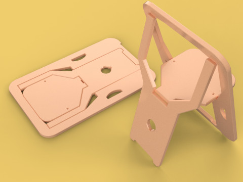 FOLDABLE FLAT CHAIR SECRET FOLDING SEAT FOLD STOOL FLIP TABLE 3D Model