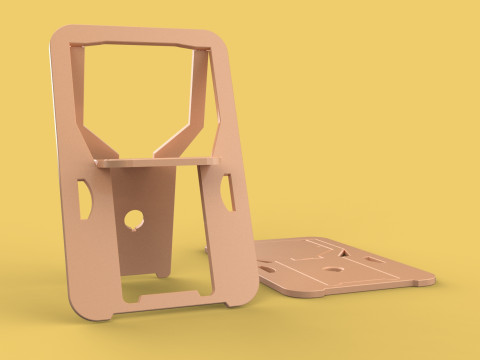 FOLDABLE FLAT CHAIR SECRET FOLDING SEAT FOLD STOOL FLIP TABLE 3D Model