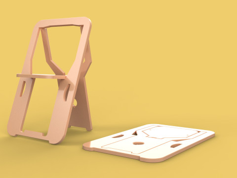 FOLDABLE FLAT CHAIR SECRET FOLDING SEAT FOLD STOOL FLIP TABLE 3D Model