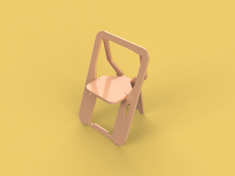 FOLDABLE FLAT CHAIR SECRET FOLDING SEAT FOLD STOOL FLIP TABLE 3D Model