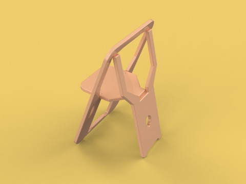 FOLDABLE FLAT CHAIR SECRET FOLDING SEAT FOLD STOOL FLIP TABLE 3D Model