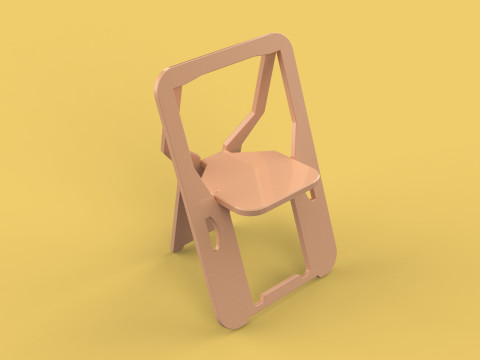 FOLDABLE FLAT CHAIR SECRET FOLDING SEAT FOLD STOOL FLIP TABLE 3D Model