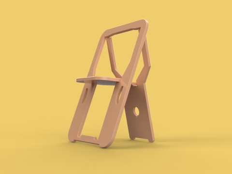 FOLDABLE FLAT CHAIR SECRET FOLDING SEAT FOLD STOOL FLIP TABLE 3D Model
