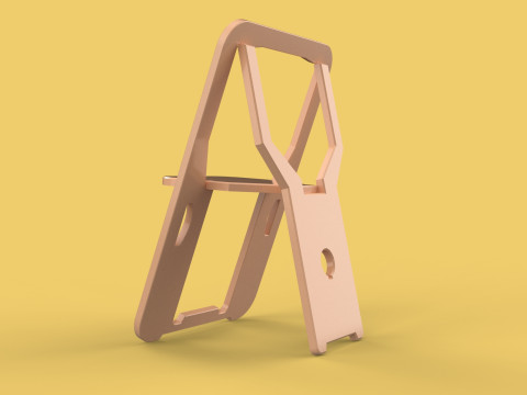 FOLDABLE FLAT CHAIR SECRET FOLDING SEAT FOLD STOOL FLIP TABLE 3D Model