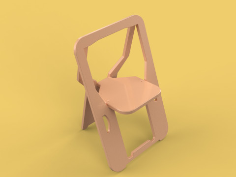 FOLDABLE FLAT CHAIR SECRET FOLDING SEAT FOLD STOOL FLIP TABLE 3D Model