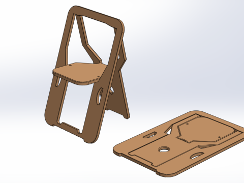 FOLDABLE FLAT CHAIR SECRET FOLDING SEAT FOLD STOOL FLIP TABLE 3D Model