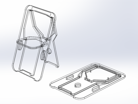 FOLDABLE FLAT CHAIR SECRET FOLDING SEAT FOLD STOOL FLIP TABLE 3D Model