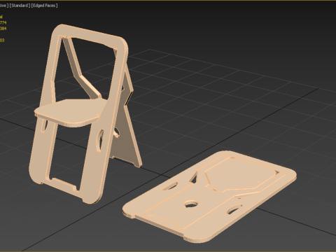 FOLDABLE FLAT CHAIR SECRET FOLDING SEAT FOLD STOOL FLIP TABLE 3D Model