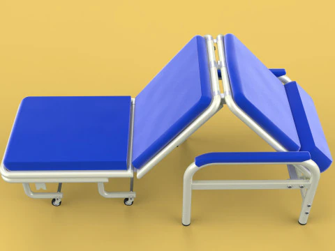 FOLDING ATTENDANT CHAIR TRANSFUSION WAITING BLOOD DONOR CUM BED 3D Model