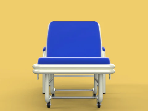 FOLDING ATTENDANT CHAIR TRANSFUSION WAITING BLOOD DONOR CUM BED 3D Model