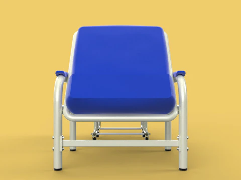 FOLDING ATTENDANT CHAIR TRANSFUSION WAITING BLOOD DONOR CUM BED 3D Model