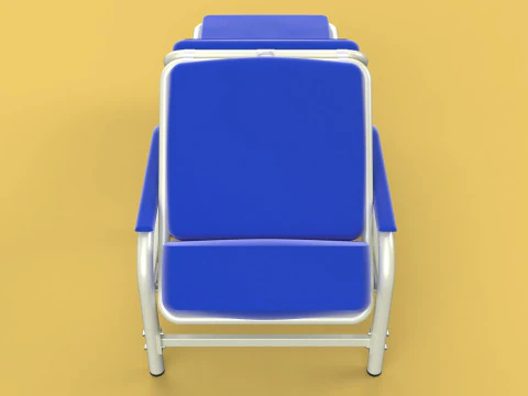 FOLDING ATTENDANT CHAIR TRANSFUSION WAITING BLOOD DONOR CUM BED 3D Model