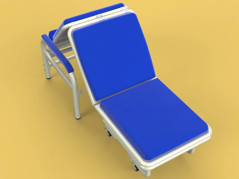 FOLDING ATTENDANT CHAIR TRANSFUSION WAITING BLOOD DONOR CUM BED 3D Model