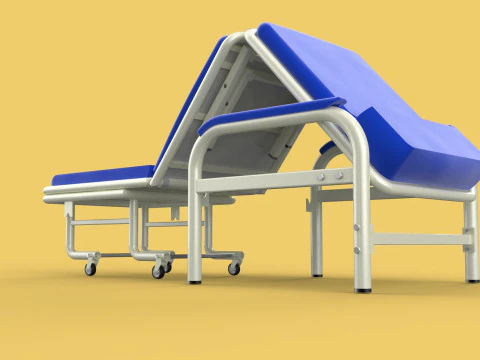 FOLDING ATTENDANT CHAIR TRANSFUSION WAITING BLOOD DONOR CUM BED 3D Model