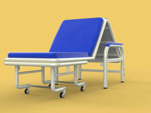 FOLDING ATTENDANT CHAIR TRANSFUSION WAITING BLOOD DONOR CUM BED 3D Model