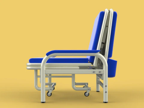 FOLDING ATTENDANT CHAIR TRANSFUSION WAITING BLOOD DONOR CUM BED 3D Model