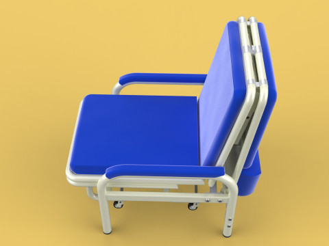 FOLDING ATTENDANT CHAIR TRANSFUSION WAITING BLOOD DONOR CUM BED 3D 모델