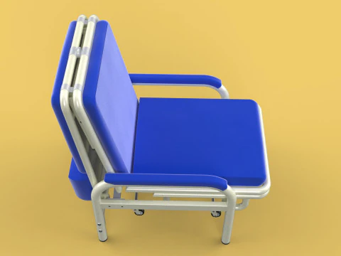 FOLDING ATTENDANT CHAIR TRANSFUSION WAITING BLOOD DONOR CUM BED 3D Model