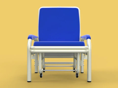 FOLDING ATTENDANT CHAIR TRANSFUSION WAITING BLOOD DONOR CUM BED 3D Model