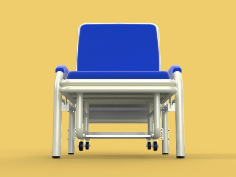 FOLDING ATTENDANT CHAIR TRANSFUSION WAITING BLOOD DONOR CUM BED 3D 모델