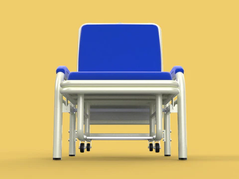 FOLDING ATTENDANT CHAIR TRANSFUSION WAITING BLOOD DONOR CUM BED 3D Model