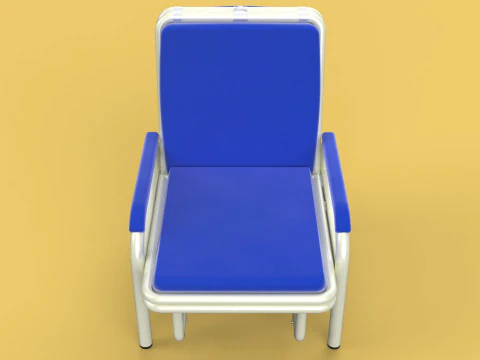 FOLDING ATTENDANT CHAIR TRANSFUSION WAITING BLOOD DONOR CUM BED 3D Model