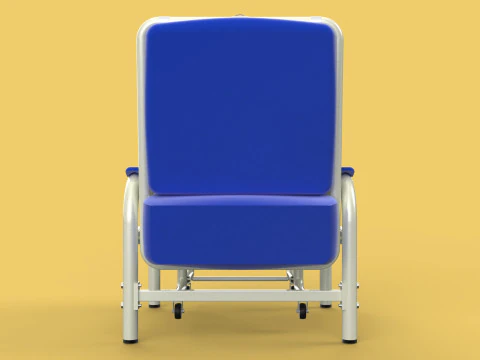 FOLDING ATTENDANT CHAIR TRANSFUSION WAITING BLOOD DONOR CUM BED 3D Model
