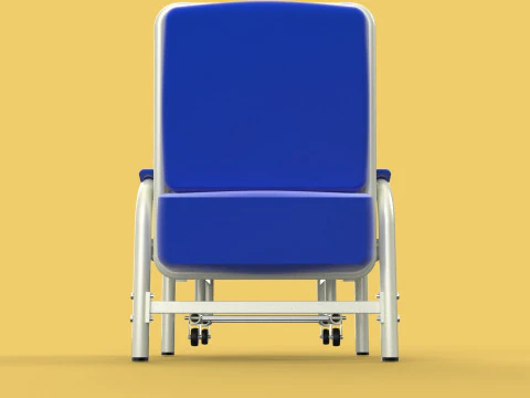 FOLDING ATTENDANT CHAIR TRANSFUSION WAITING BLOOD DONOR CUM BED 3D Model