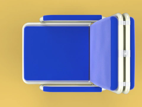 FOLDING ATTENDANT CHAIR TRANSFUSION WAITING BLOOD DONOR CUM BED 3D Model