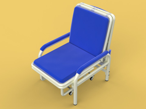 FOLDING ATTENDANT CHAIR TRANSFUSION WAITING BLOOD DONOR CUM BED 3D 모델