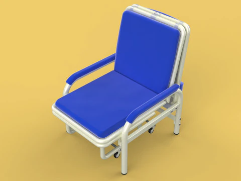 FOLDING ATTENDANT CHAIR TRANSFUSION WAITING BLOOD DONOR CUM BED 3D Model