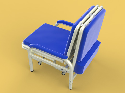 FOLDING ATTENDANT CHAIR TRANSFUSION WAITING BLOOD DONOR CUM BED 3D 모델