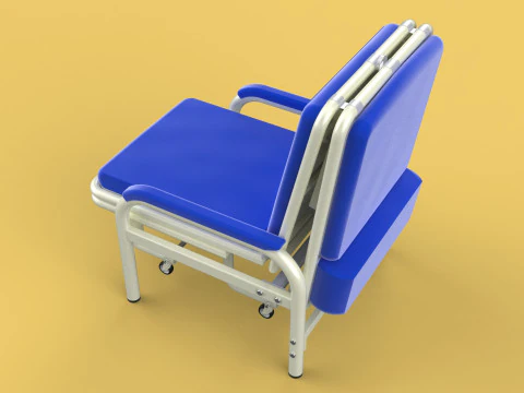 FOLDING ATTENDANT CHAIR TRANSFUSION WAITING BLOOD DONOR CUM BED 3D Model