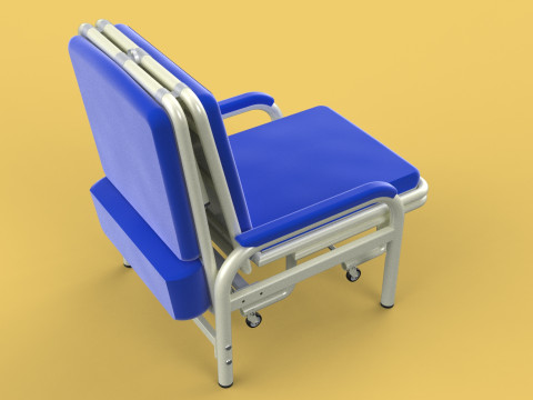 FOLDING ATTENDANT CHAIR TRANSFUSION WAITING BLOOD DONOR CUM BED 3D 모델