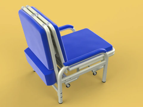 FOLDING ATTENDANT CHAIR TRANSFUSION WAITING BLOOD DONOR CUM BED 3D Model