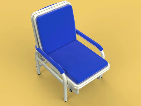 FOLDING ATTENDANT CHAIR TRANSFUSION WAITING BLOOD DONOR CUM BED 3D Model
