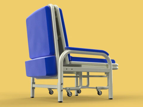 FOLDING ATTENDANT CHAIR TRANSFUSION WAITING BLOOD DONOR CUM BED 3D Model